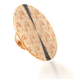 Rose Gold + Black Diamond Cocktail RIng