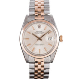1970S ROLEX REF. #1600 “SMOOTH BEZEL” STEEL AND PINK GOLD