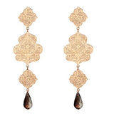 Stunning Drop Earrings In Silver + Rose Gold With Smoky Quartz