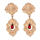 Stunning Rose Gold Vermeil Earrings Adorned with Garnets