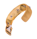 BUCCELLATI DIAMOND-CLUSTER FLORENTINE FINISHED CUFF BRACELET