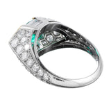 CONTEMPORARY HAND MADE MARQUISE EMERALD AND DIAMOND RING