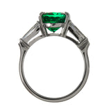 3.49 CARAT OVAL EMERALD & KITE DIAMOND RING