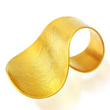 Gold Vermeil Embossed Contemporary Statement Ring