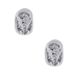 18K WHITE GOLD 2CTW DIAMOND BUTTON EARRINGS