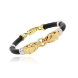 14K TWO TONE GOLD RUBBER BAND PANTHER BRACELET