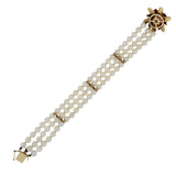 14K YELLOW GOLD RUBY AND PEARL BRACELET