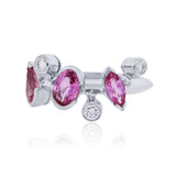 CARTIER MELI MELO PLATINUM DIAMOND AND PINK SAPPHIRE RING