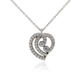 TIFFANY & CO. PLATINUM DIAMOND HEART PENDANT NECKLACE