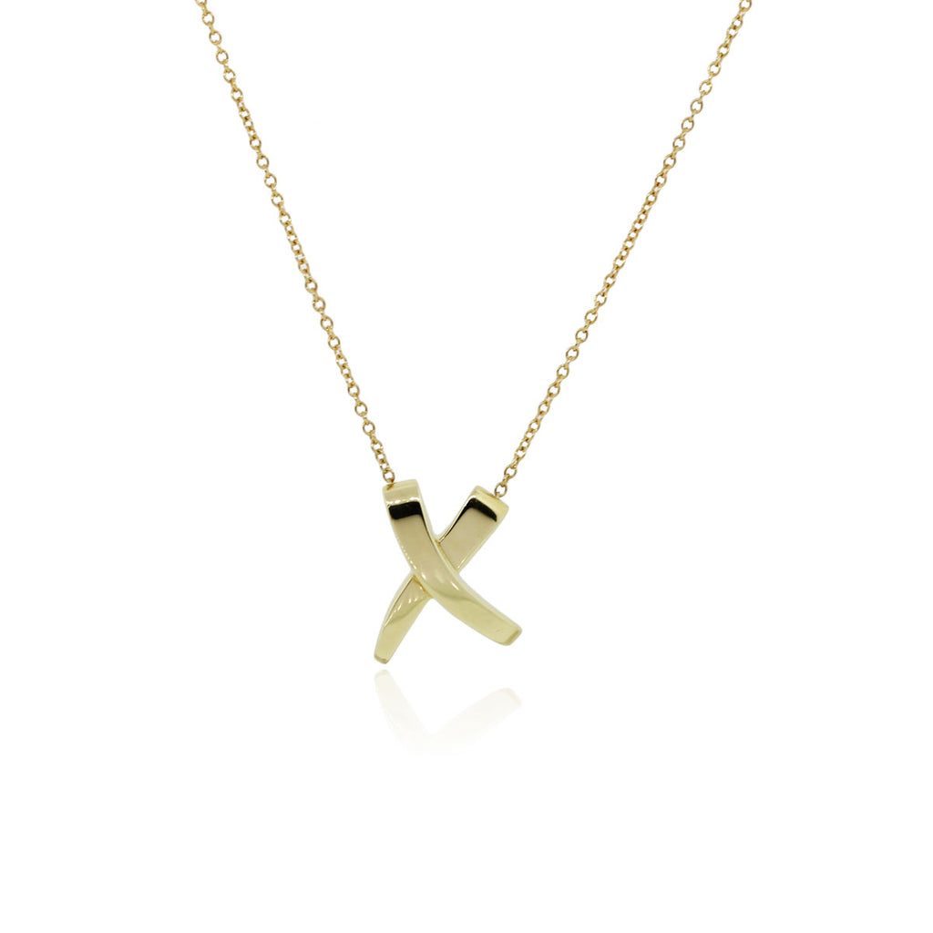 TIFFANY & CO. PALOMA PICASSO 18K YELLOW GOLD X NECKLACE