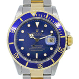 ROLEX SUBMARINER 16803 TWO TONE BLUE DIAL MENS WATCH