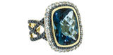 Topaz & Blue Diamond Ring, by Sloane Street