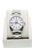 PRE-OWNED ROLEX STAINLESS STEEL AIR-KING 14000 MEN’S WHITE DIAL WATCH