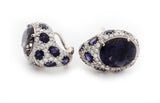 Asprey of London Diamonds and Iolite Ring and Earring Jewelry Set 18K White Gold