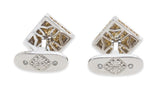 Beaudry Couture Collection White and Yellow Diamond Cufflinks Platinum and 18K Yellow Gold