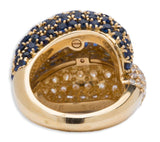 Van Cleef and Arpels Diamond and Sapphire 18K Yellow Gold Ring