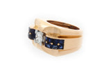 Boucheron Diamond and Sapphire Ring 18K Yellow Gold