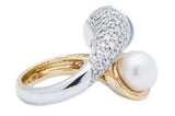 Pearl and Diamond Ring 18K Yellow and White Gold