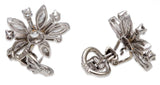Diamond Flower Earrings Platinum