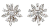 Diamond Flower Earrings Platinum