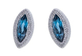 Palmiero 18K White Gold Diamonds and Blue Topaz Necklace and Earring Set