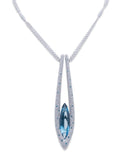 Palmiero 18K White Gold Diamonds and Blue Topaz Necklace and Earring Set