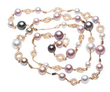 Cartier Himalia Multicolor Pearl and Diamond, 18K Rose Gold Long Necklace