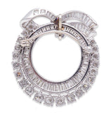 Diamond Wreath Brooch Pendant Platinum