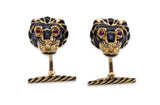 David Webb Lion Cufflinks 18K Yellow Gold