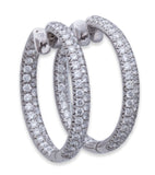 Odelia Diamond Hoop Earrings 3.52ct 18K White Gold