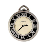 C.H. Meylan Platinum Diamond Pocket Watch Black Enamel