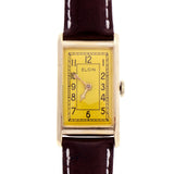 Elgin 1940 Dress Strap Watch Redone Bright Yellow Dial 14k Gold