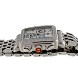 Large Michelle Deco Diamond Chronograph Steel Mother Of Pearl Date Wrist Watch
