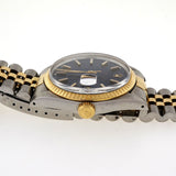 Men\'s Vintage Rolex 16013 Datejust 14k Stainless Steel Watch Blue Dial