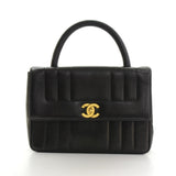 Chanel Kelly Black Vertical Quilted Leather Flap Hand Bag
