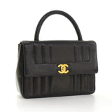 Chanel Kelly Black Vertical Quilted Leather Flap Hand Bag