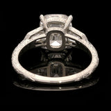 A BEAUTIFUL OLD MINE CUT DIAMOND RING WITH DIAMOND BULLET SHOULDERS BY HANCOCKS
