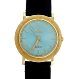 1950 18k Omega Wrist Watch Custom Colored Ice Blue Dial