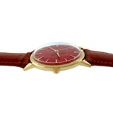 1960 Girard Perregaux Automatic 14k Strap Wrist Watch Custom Colored Red Dial