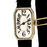 Art Deco 1925 Ladies White Gold Watch Ribbon Band