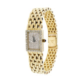 Cyma Wrist Watch Custom Diamond Pave Dial & Bezel Rim 14k Gold Mesh Band