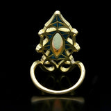 A BEAUTIFUL GOLD, OPAL AND ENAMEL RING BY LALIQUE, c.1899