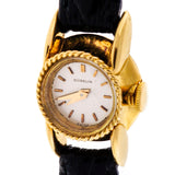 Ladies 1950 18k Gold Gubelin Mid Century Alligator Strap Wrist Watch