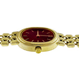 Ladies Baume & Mercier 14k Watch Refinished Custom Colored Bright Red Dial