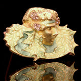 ART NOUVEAU GOLD, DIAMOND & ENAMEL BROOCH BY RENE LALIQUE c.1900