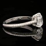 A BEAUTIFUL OLD MINE CUT DIAMOND AND PLATINUM SOLITAIRE RING BY HANCOCKS