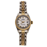 Ladies Rolex 18k Yellow Gold & Steel Datejust 69173 White Dial Roman Numerals