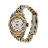 Ladies Rolex 18k Yellow Gold & Steel Datejust 69173 White Dial Roman Numerals