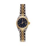 Ladies Rolex Datejust 68173 18k Yellow Gold Steel Factory Royal Blue Dial