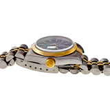Ladies Rolex Datejust 68173 18k Yellow Gold Steel Factory Royal Blue Dial